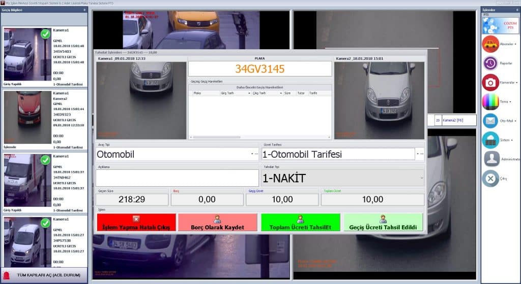 kameralı otopark sistemi